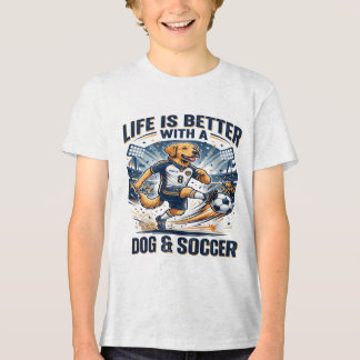 Funny Dog Soccer Life Is Better With a Dog トライブレンドTシャツ