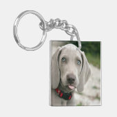 Funny Dog Sticking Tongue Out Photo キーホルダー (正面左)