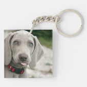 Funny Dog Sticking Tongue Out Photo キーホルダー (裏面)