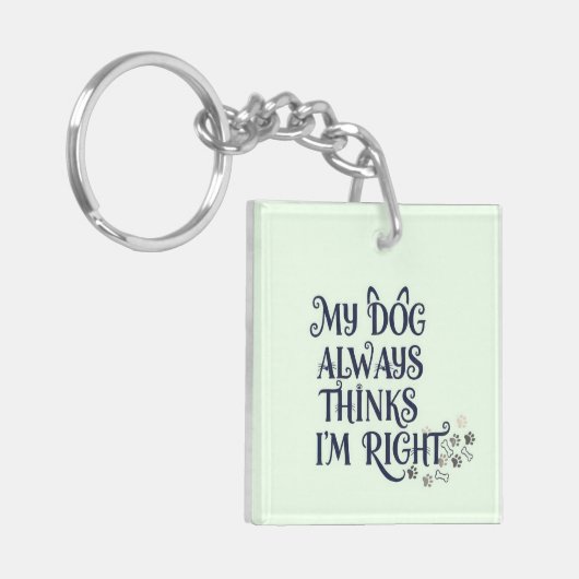 Funny Dog Text キーホルダー (正面左)