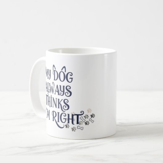 Funny Dog Text コーヒーマグカップ (正面左)
