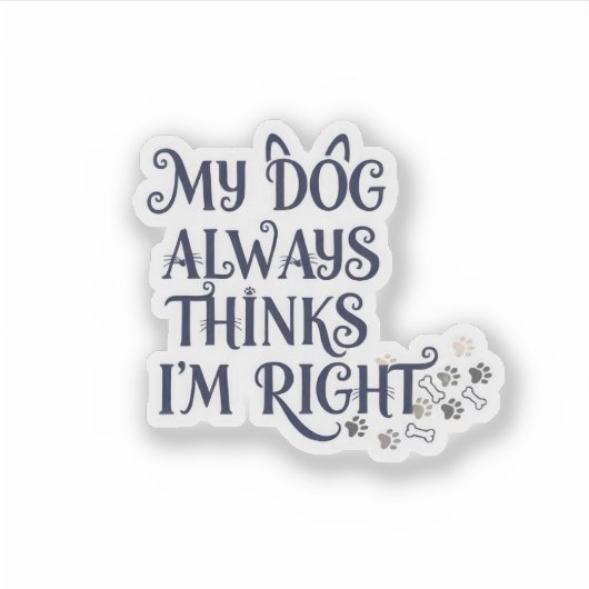 Funny Dog Text シール (正面)