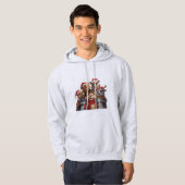 Funny Dog Trio Hoodie – Cute Animal Sweatshirt  パーカ (正面フル)