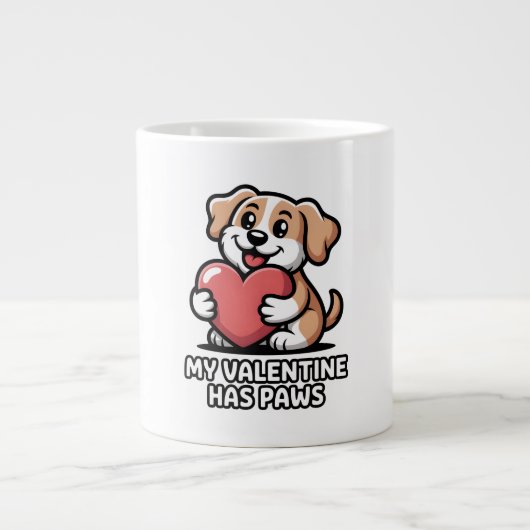 Funny Dog Valentine Gift for Dog Lovers ジャンボコーヒーマグカップ (正面)