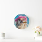 Funny Dog Wall Clock with Hat and Cigar - Quirky a ラウンド壁時計 (ホーム)