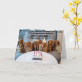 Funny Dogs Birthday Greeting Card  カード (黄色い花)