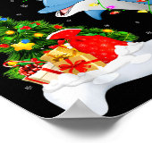 Funny Dolphin Fish Lover Xmas Lighting Dolphin Chr ポスター (角)