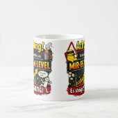 Funny “Don’t Care Level” Warning Graphic コーヒーマグカップ (中央)