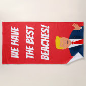 Funny Donald Trump cartoon beach towel gift ビーチタオル (正面)