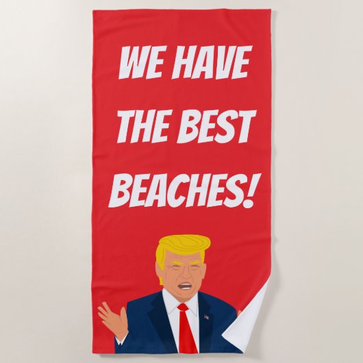 Funny Donald Trump cartoon beach towel gift ビーチタオル (正面)