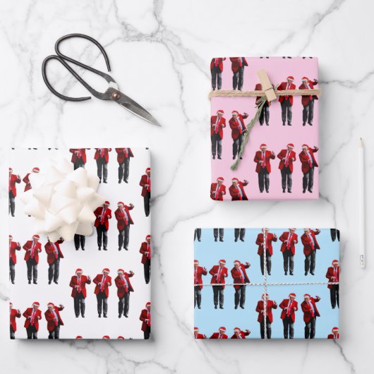 Funny Donald Trump Dancing President Christmas  ラッピングペーパーシート (正面)