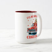 Funny Donald Trump I'll Be Home for Christmas ツートーンマグカップ (正面右)