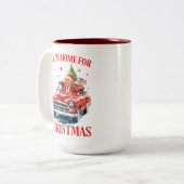 Funny Donald Trump I'll Be Home for Christmas ツートーンマグカップ (正面左)