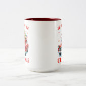 Funny Donald Trump I'll Be Home for Christmas ツートーンマグカップ (中央)