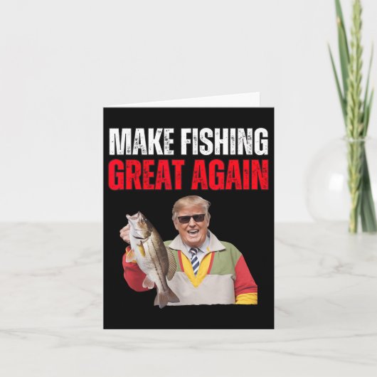 Funny Donald Trump Make Fishing Great Again Fisher カード (正面)