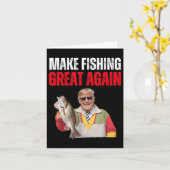 Funny Donald Trump Make Fishing Great Again Fisher カード (黄色い花)