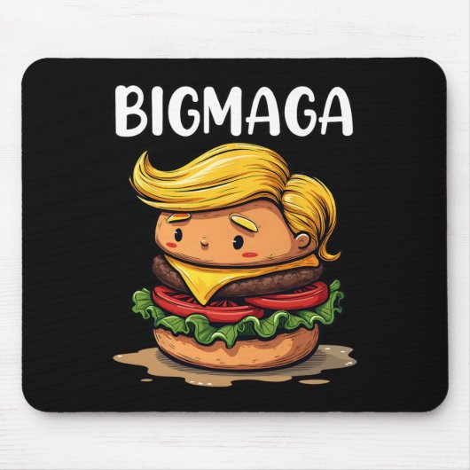 Funny Donald Trump Making French Fries Hamburger B マウスパッド (正面)