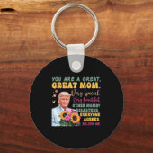 Funny Donald Trump Mothers Day Hold Flower Funny Q キーホルダー (正面)