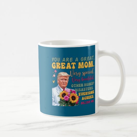 Funny Donald Trump Mothers Day Hold Flower Funny Q コーヒーマグカップ (右)