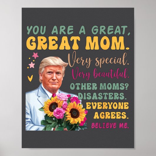 Funny Donald Trump Mothers Day Hold Flower Funny Q ポスター (正面)
