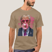 Funny Donaldrump Bubble Gum Pink 4th of July Ameri Tシャツ (正面)
