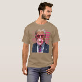 Funny Donaldrump Bubble Gum Pink 4th of July Ameri Tシャツ (正面フル)