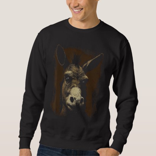 Funny Donkey Face Gifts for Donkeys Lovers Graphic スウェットシャツ (正面)