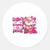 Funny Dont Bacon My Heart Cute G Valentines Da ラウンドシール (正面)