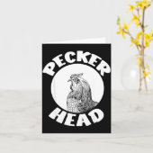 Funny Don't Be A Clucking Pecker Head Chicken Farm カード (黄色い花)