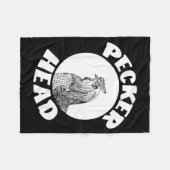 Funny Don't Be A Clucking Pecker Head Chicken Farm フリースブランケット (正面(横))