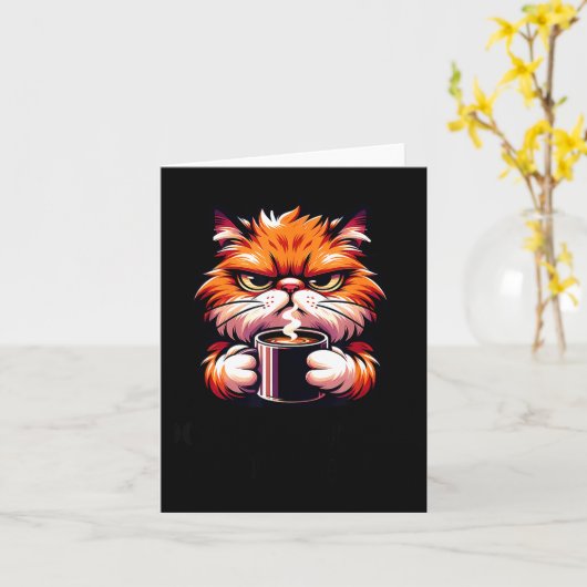 Funny Don't Bother Me Right Meow Cats Cat Coffee M カード (黄色い花)