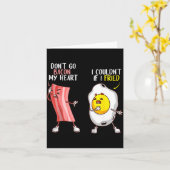 Funny Don't Go Bacon My Heart Cool Bacon And Egg G カード (黄色い花)