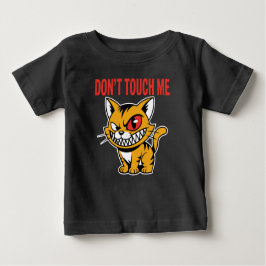 Funny Don't Touch Me Angry Cat Baby T-Shirt ベビーTシャツ