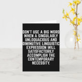 Funny Don't Use A Big Word Writer &amp; Translator カード (黄色い花)