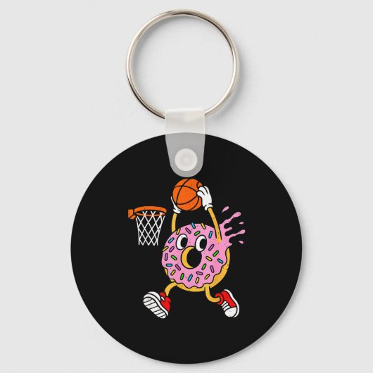 Funny Donut Dunking Basketball Doughnut Food Champ キーホルダー (正面)