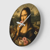 Funny Donut Mona Lisa ラージ壁時計 (傾斜)