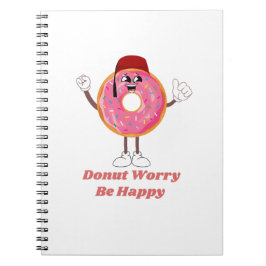Funny Donut T-Shirt – Donut Worry Be Happy Gift ノートブック