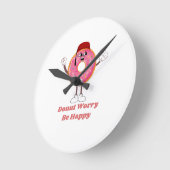 Funny Donut T-Shirt – Donut Worry Be Happy Gift ラウンド壁時計 (傾斜)