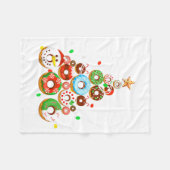 Funny Donuts Christmas Tree Lights Xmas Pjs Boys K フリースブランケット (正面(横))