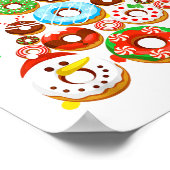 Funny Donuts Christmas Tree Lights Xmas Pjs Boys K ポスター (角)