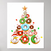 Funny Donuts Christmas Tree Lights Xmas Pjs Boys K ポスター (正面)