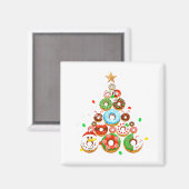 Funny Donuts Christmas Tree Lights Xmas Pjs Boys K マグネット (正面/裏面)