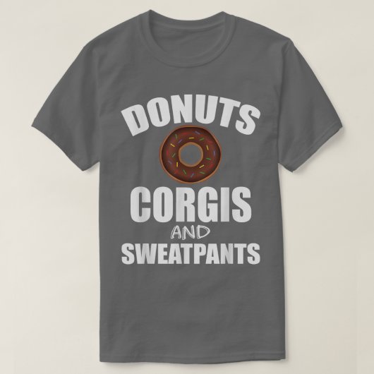 FUNNY DONUTS CORGIS SWEATPANTSDog Lovers Gift  Tシャツ (デザイン正面)