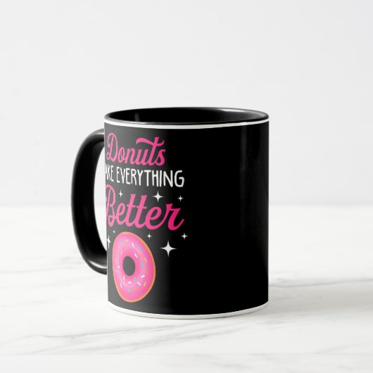 Funny Donuts Make Everything Better Donut Lover マグカップ (正面左)