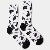 Funny Doodle Black and White Cat Socks ソックス (右)