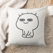 Funny Doodle Character Throw Pillow - Cute Minimal クッション (ブランケット)