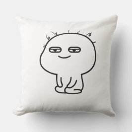 Funny Doodle Character Throw Pillow - Cute Minimal クッション