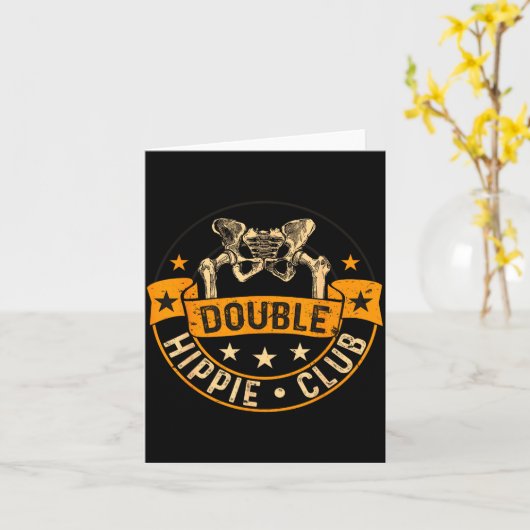 Funny Double Hipe Club Hip Surgery New Hip  カード (黄色い花)