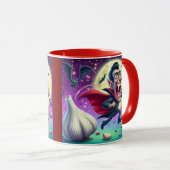Funny Dracula Mug – Vampire Running from garlic マグカップ (正面右)