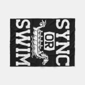 Funny Dragon Boat Racing Paddle Sync Or Swim  フリースブランケット (正面(横))